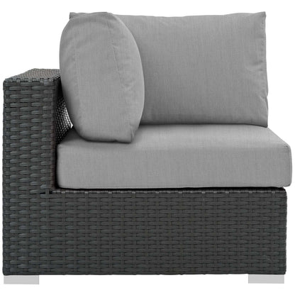 Patio Furniture Sets | Sojourn Outdoor Patio Corner Sofa Chair | Sturdy & Versatile Seating | Sunbrella Cushions | Synthetic Rattan Weave | UV Protection | Aluminum Frame | Ideal for Patio, Backyard, Poolside | casafoyer.myshopify.com