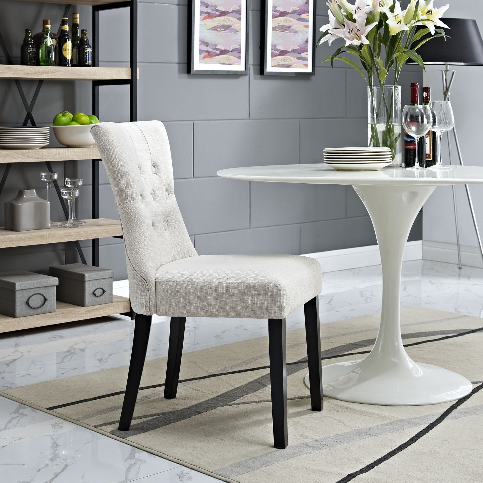 home office desk chairs | CasaFoyer Silhouette Dining Side Chair | Elegant Design | Graceful Curves | Hardwood Legs | Luxury Touch | Set of 1 | casafoyer.myshopify.com