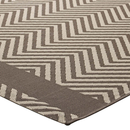 area rugs | CasaFoyer Optica Chevron With End Borders 8x10 Indoor/Outdoor Area Rug | Durable, Soft, Fade & Stain Resistant | Perfect for High-Traffic Areas | Beige | casafoyer.myshopify.com