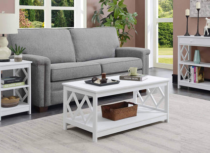 TABLE | Ergode Diamond Coffee Table with Shelf | Contemporary Design | Spacious Tabletop | Diamond Cutouts | Durable Construction | Easy Cleaning | Versatile Placement | casafoyer.myshopify.com