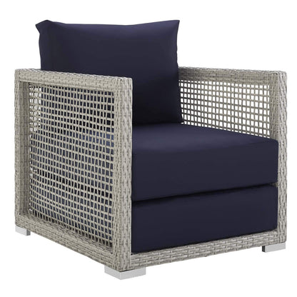 kitchen and dining room sets | CasaFoyer Aura Outdoor Patio Collection | Gray-on-Gray Wicker Rattan Set | Aluminum Frame | All-Weather Cushions | Ultimate Comfort | Versatile Design | Ideal for Gatherings | Includes Armchair, Coffee Table, Sofa | casafoyer.myshopify.com