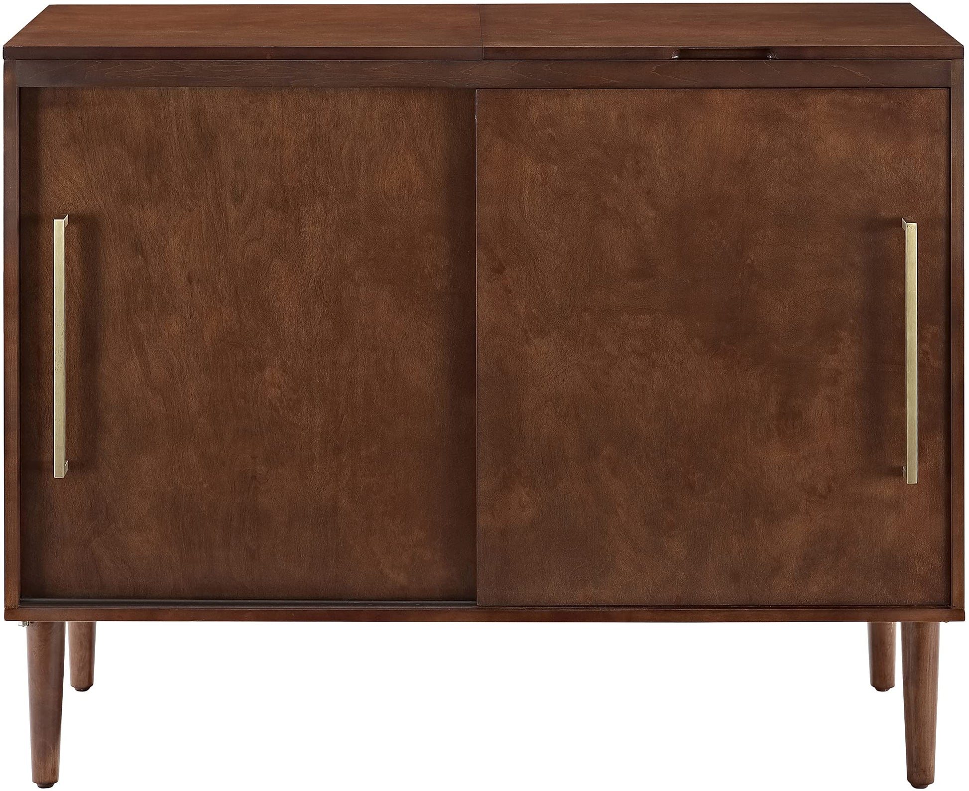 TABLE | Ergodes Everett Media Console | Sleek Mid-Century Design | Record Player Compatible | Hidden Turntable Compartment | Organized Storage | Mahogany Finish | casafoyer.myshopify.com