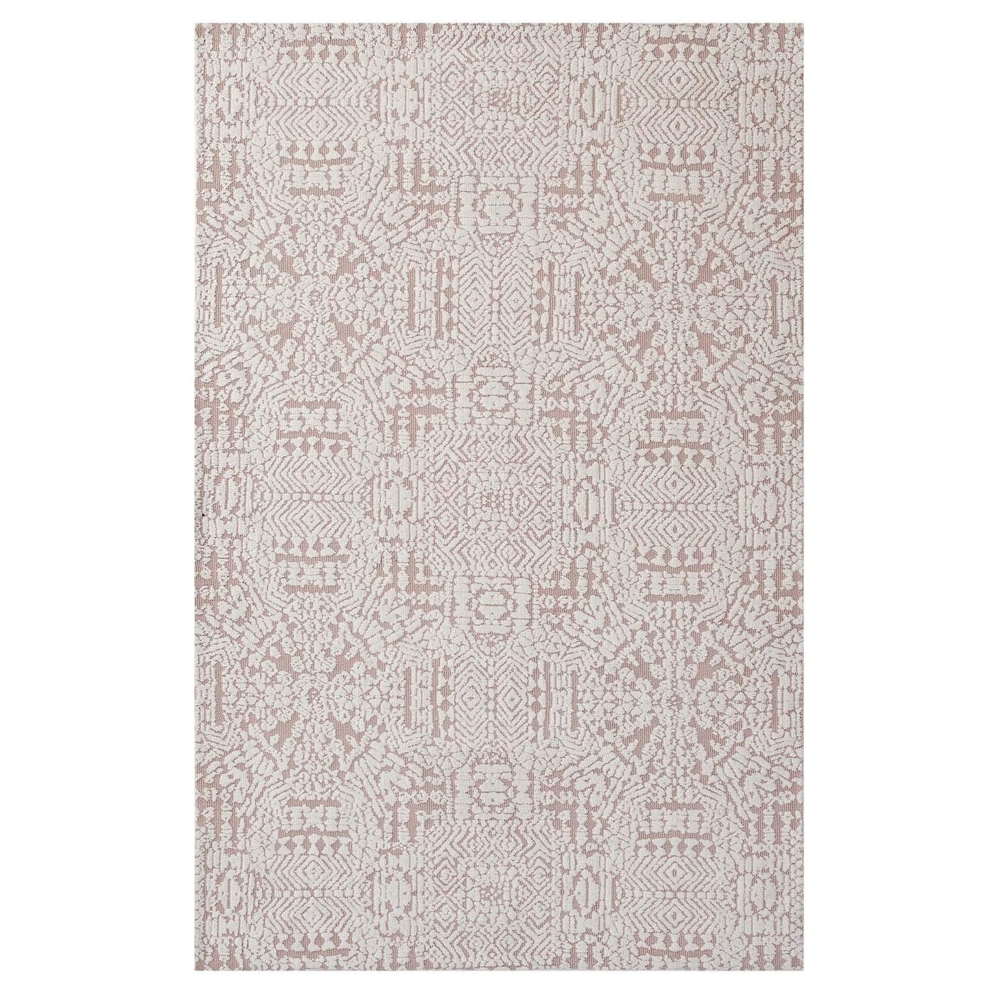 Carpet & Rugs | CasaFoyer Javiera Contemporary Moroccan Area Rug | Plush, Stain Resistant, Easy to Maintain | 8x10 Ivory & Cameo Rose | casafoyer.myshopify.com