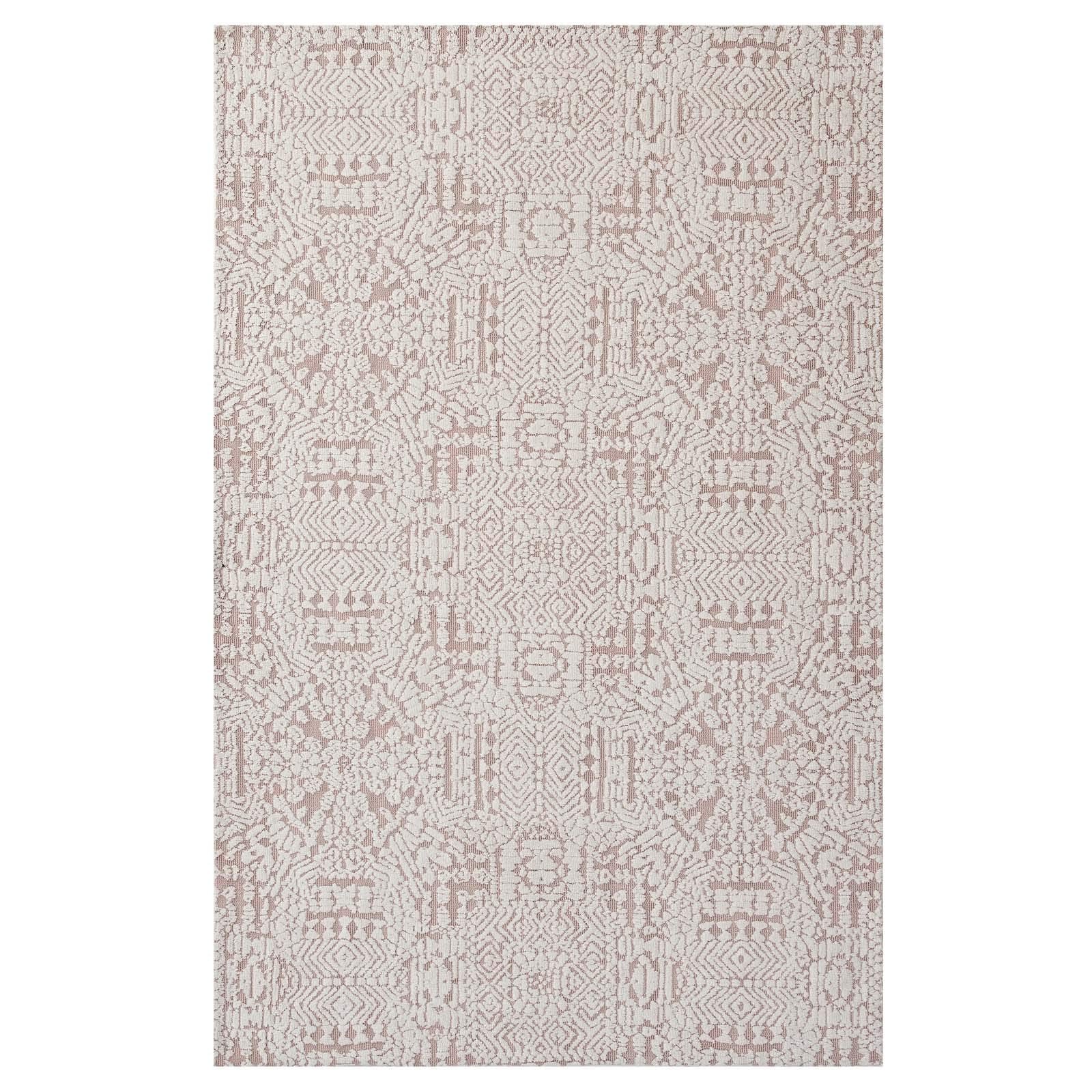 Carpet & Rugs | CasaFoyer Javiera Contemporary Moroccan Area Rug | Plush, Stain Resistant, Easy to Maintain | 8x10 Ivory & Cameo Rose | casafoyer.myshopify.com