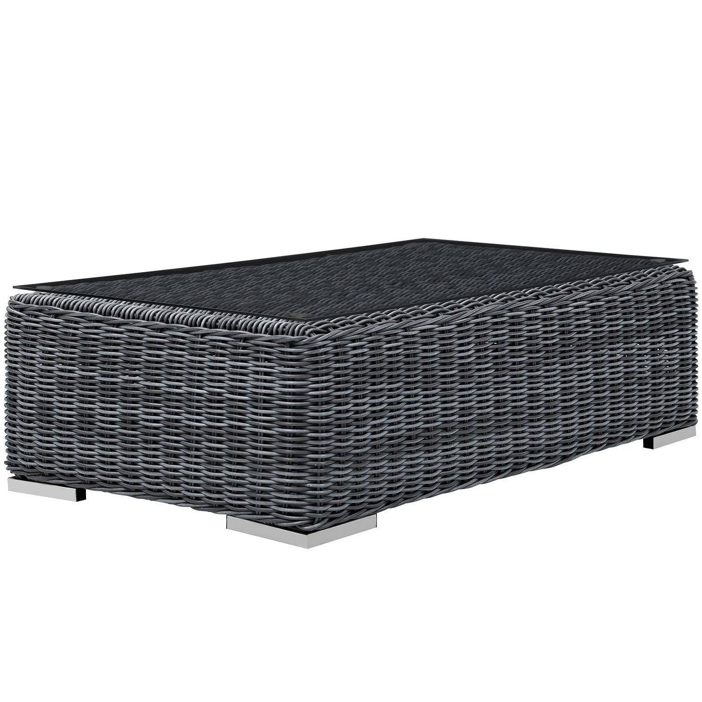 Patio Furniture Sets | Summon Outdoor Patio Coffee Table | Ultimate Comfort & Quality | Durable UV-Resistant Rattan Weave | Powder-Coated Aluminum Frame | Sleek Contemporary Design | Ideal for Patio, Backyard, Poolside Gathering | casafoyer.myshopify.com
