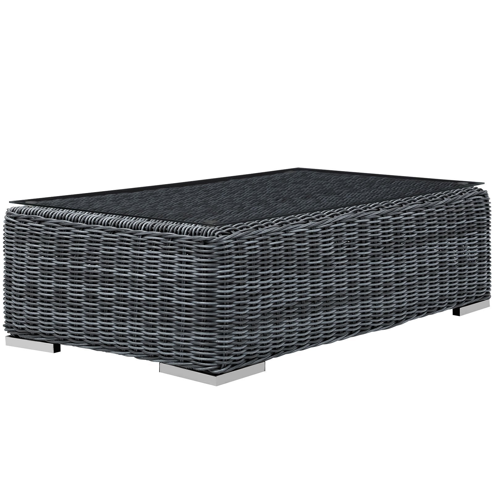 Patio Furniture Sets | Summon Outdoor Patio Coffee Table | Ultimate Comfort & Quality | Durable UV-Resistant Rattan Weave | Powder-Coated Aluminum Frame | Sleek Contemporary Design | Ideal for Patio, Backyard, Poolside Gathering | casafoyer.myshopify.com