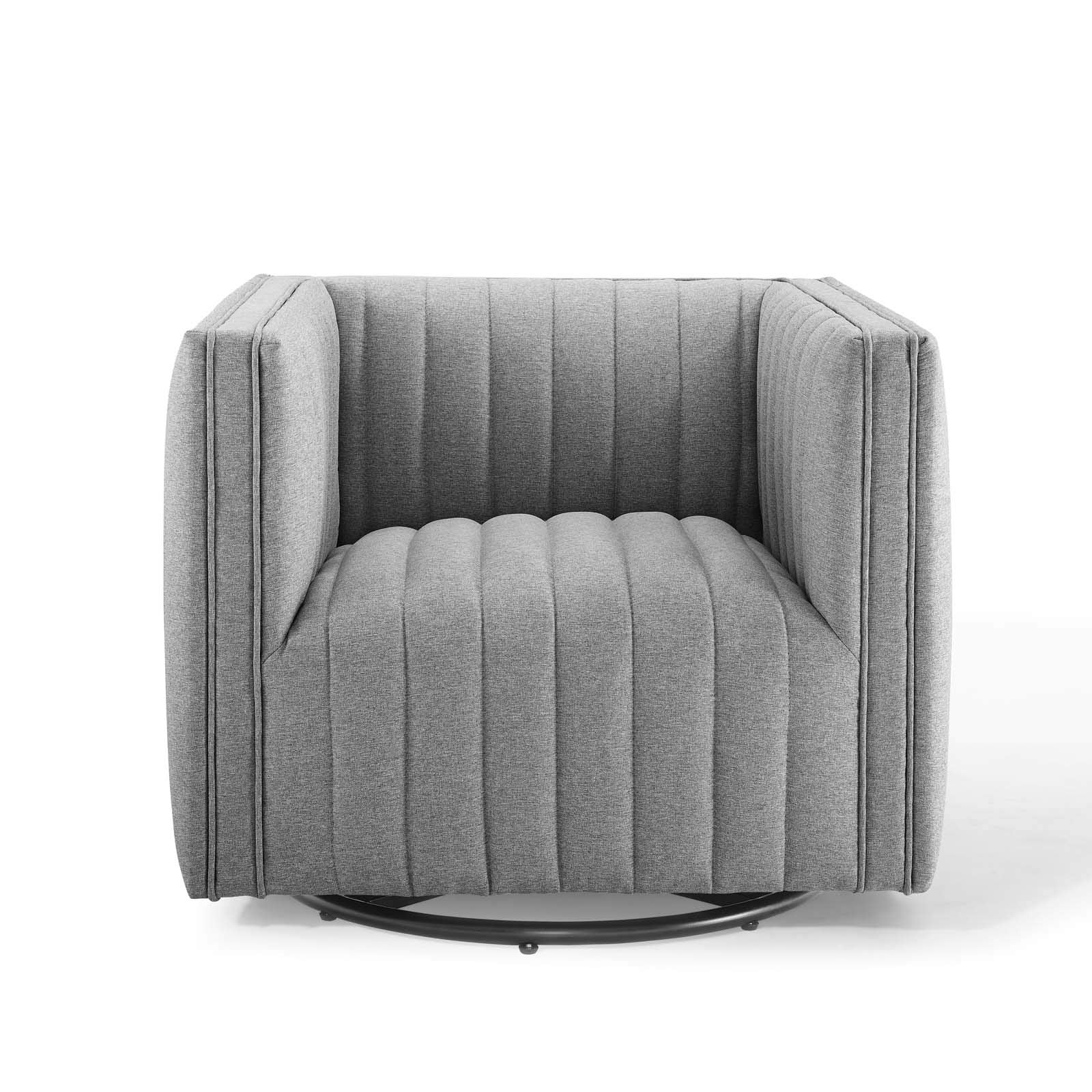 home office desk chairs | CasaFoyer Conjure Channel Tufted Fabric Upholstered Swivel Armchair | Luxurious Comfort | Stylish Design | Glam Deco Style | Premium Seating | Rotating Base | Sturdy & Durable | Fully Assembled | casafoyer.myshopify.com