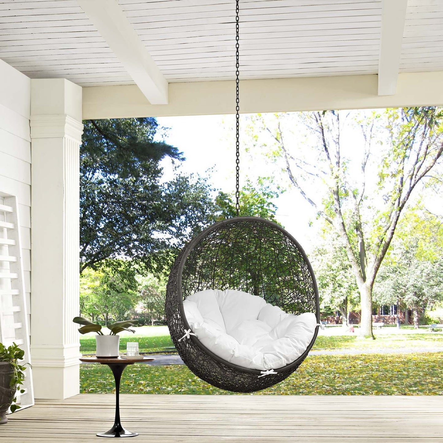 porch swings | Ergode Hide Outdoor Patio Swing Chair | Synthetic Rattan Weave | All-Weather Cushion | Powder-Coated Steel Frame | Adjustable Chain | Indoor/Outdoor Lounge Furniture | casafoyer.myshopify.com