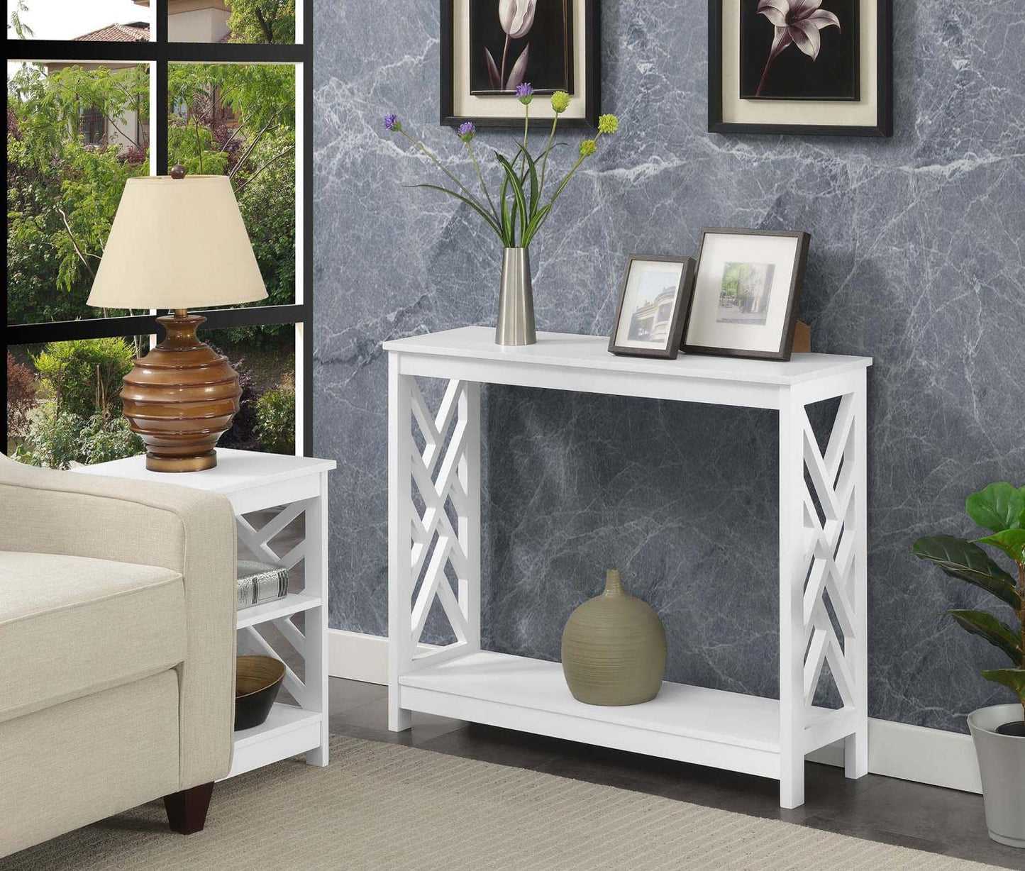 TABLE | Ergode Titan Console Table with Shelf | Transitional Style | Sleek Design | Ample Storage | Durable MDF Construction | Versatile Placement | Non-Lead-Based Paint | Titan Collection Compatible | casafoyer.myshopify.com