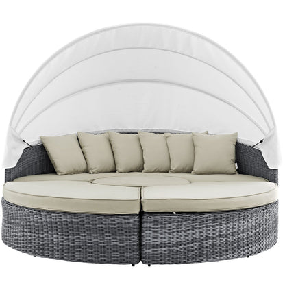 executive chairs | CasaFoyer Summon Outdoor Patio Sectional Daybed | Retractable Canopy | Antique Canvas Beige | casafoyer.myshopify.com