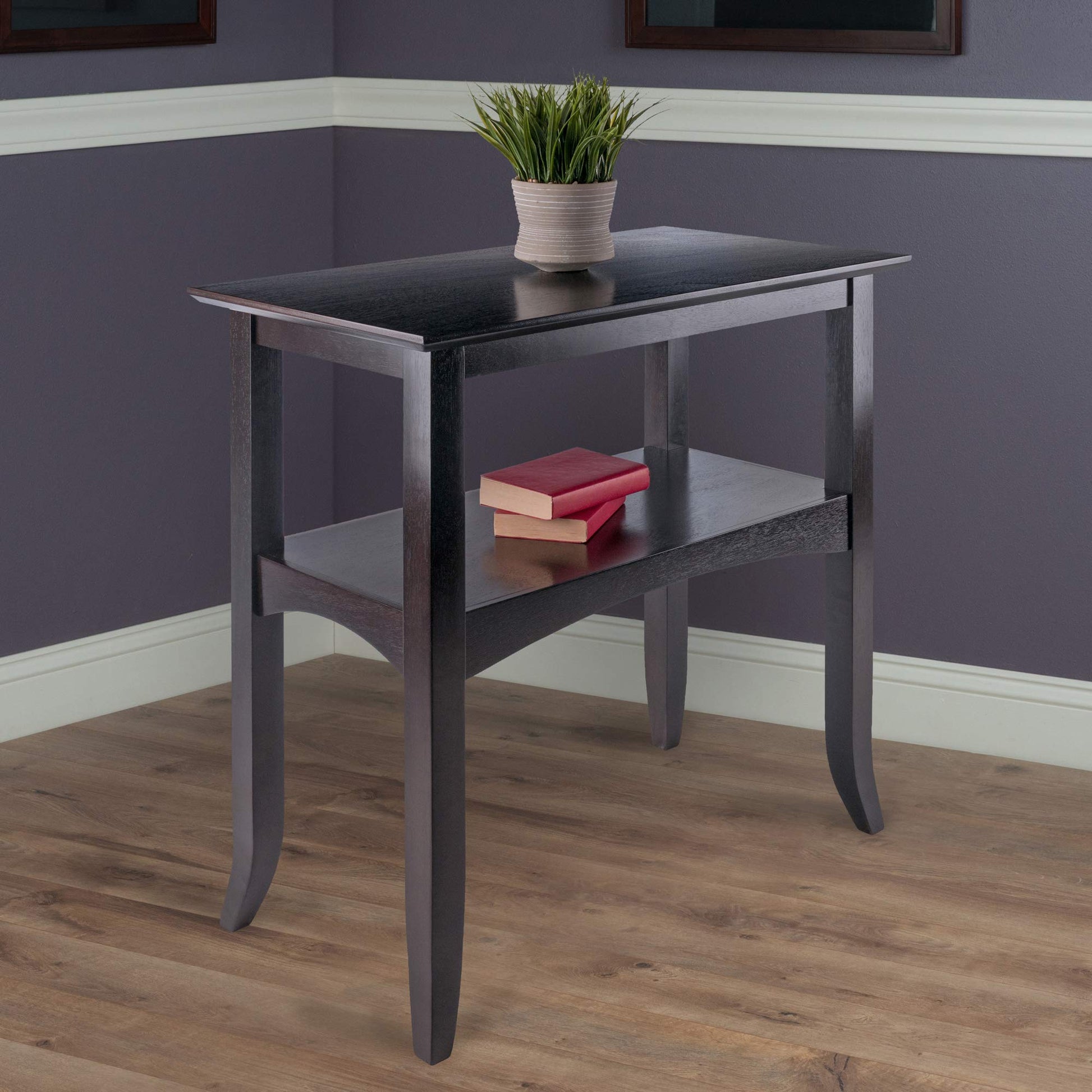 TABLE | CasaFoyer  Wood Camden Console Table | 30 Wide | Solid Wood | Coffee Finish | Open Shelf | Assembly Required | casafoyer.myshopify.com
