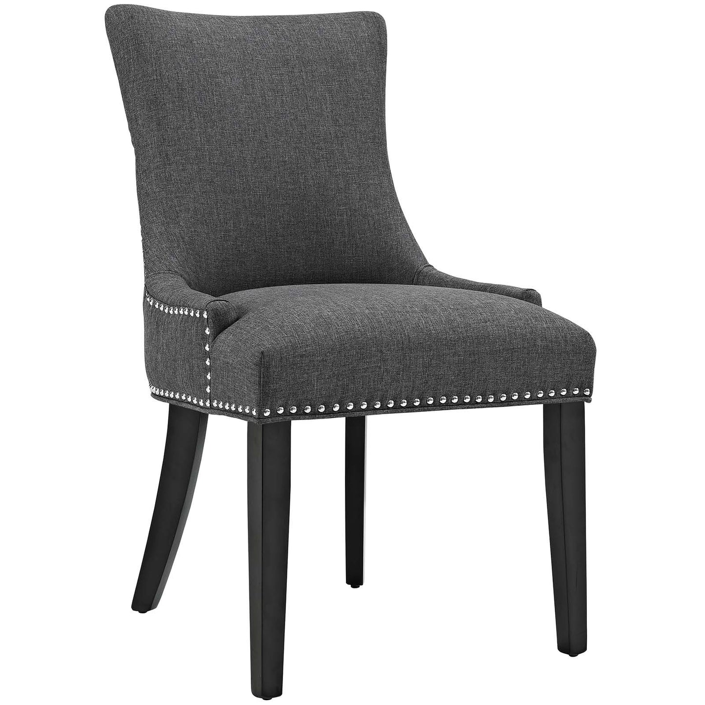 home office desk chairs | CasaFoyer Sophisticated Marquis Dining Side Chair | Chic Hourglass Back | Nailhead Trim | Sturdy Wood Legs | Premium Polyester Upholstery | Gray | casafoyer.myshopify.com