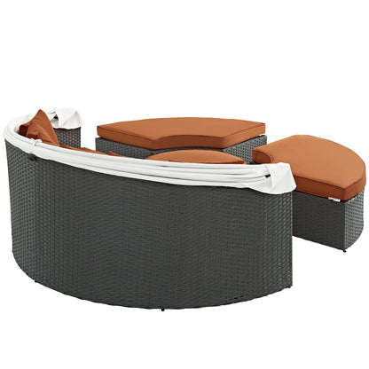 executive chairs | CasaFoyer Sojourn Outdoor Patio Furniture Collection | Sectional Sofa Daybed with Retractable Canopy | Sunbrella Cushions | Synthetic Rattan Weave | UV Protection | Aluminum Frame | Includes Bed, Coffee Table, Ottomans | casafoyer.myshopify.com