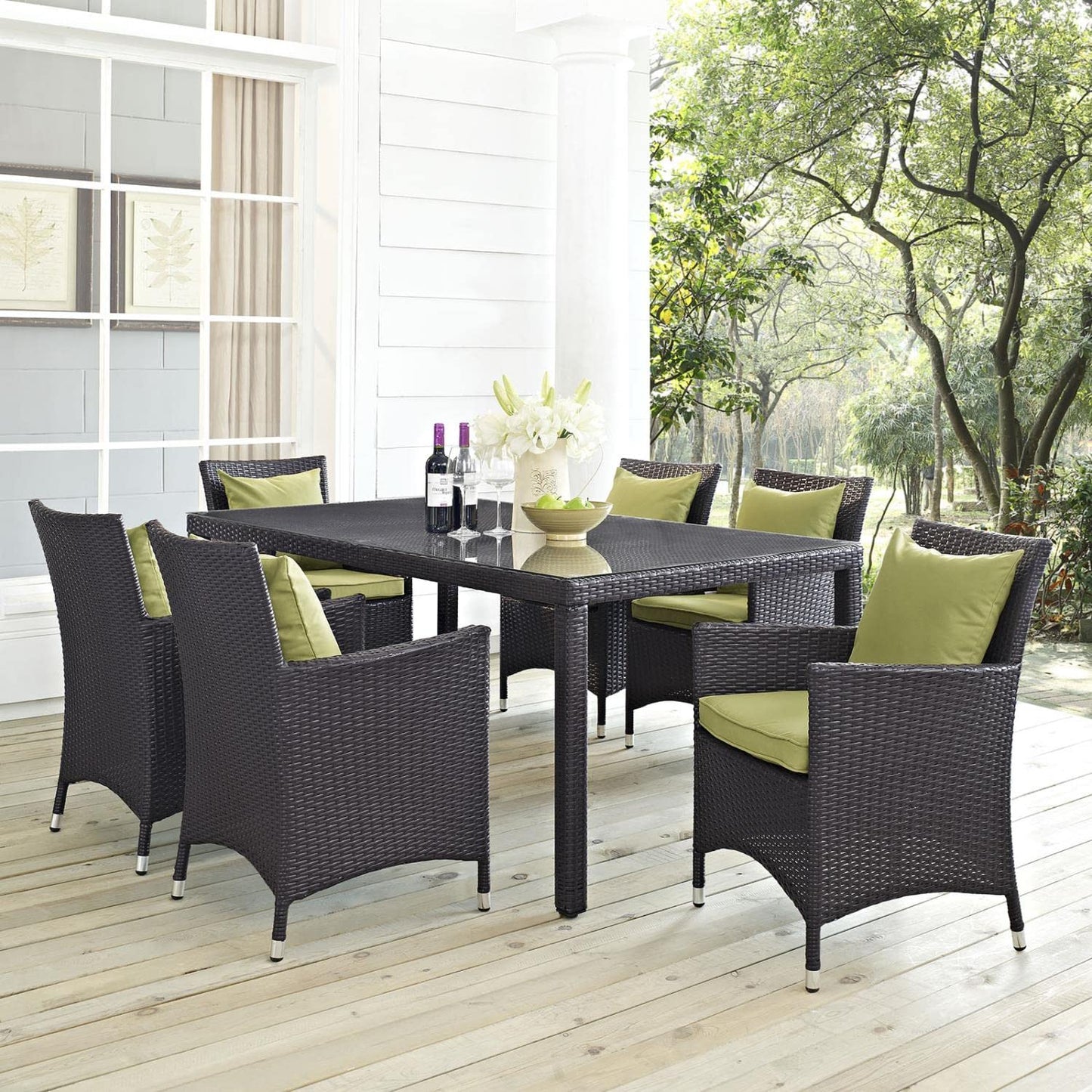 kitchen and dining room sets | CasaFoyer Marina Teak Wood Outdoor Patio Furniture Sofa Sectional Set | Ultimate Luxury | Durable & All-Weather | Modern Design | 5-Piece | casafoyer.myshopify.com