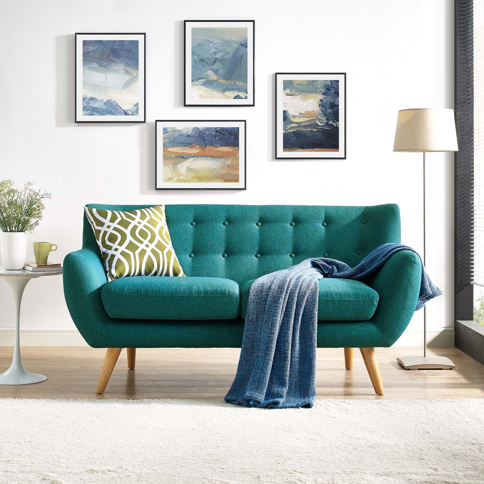 home office desk chairs | Remark Loveseat | Plush Comfort & Mid-Century Style | Organic Design | Natural Wood Legs | Polyester Upholstery with Fine Stitching | Elevate Your Living Space | casafoyer.myshopify.com