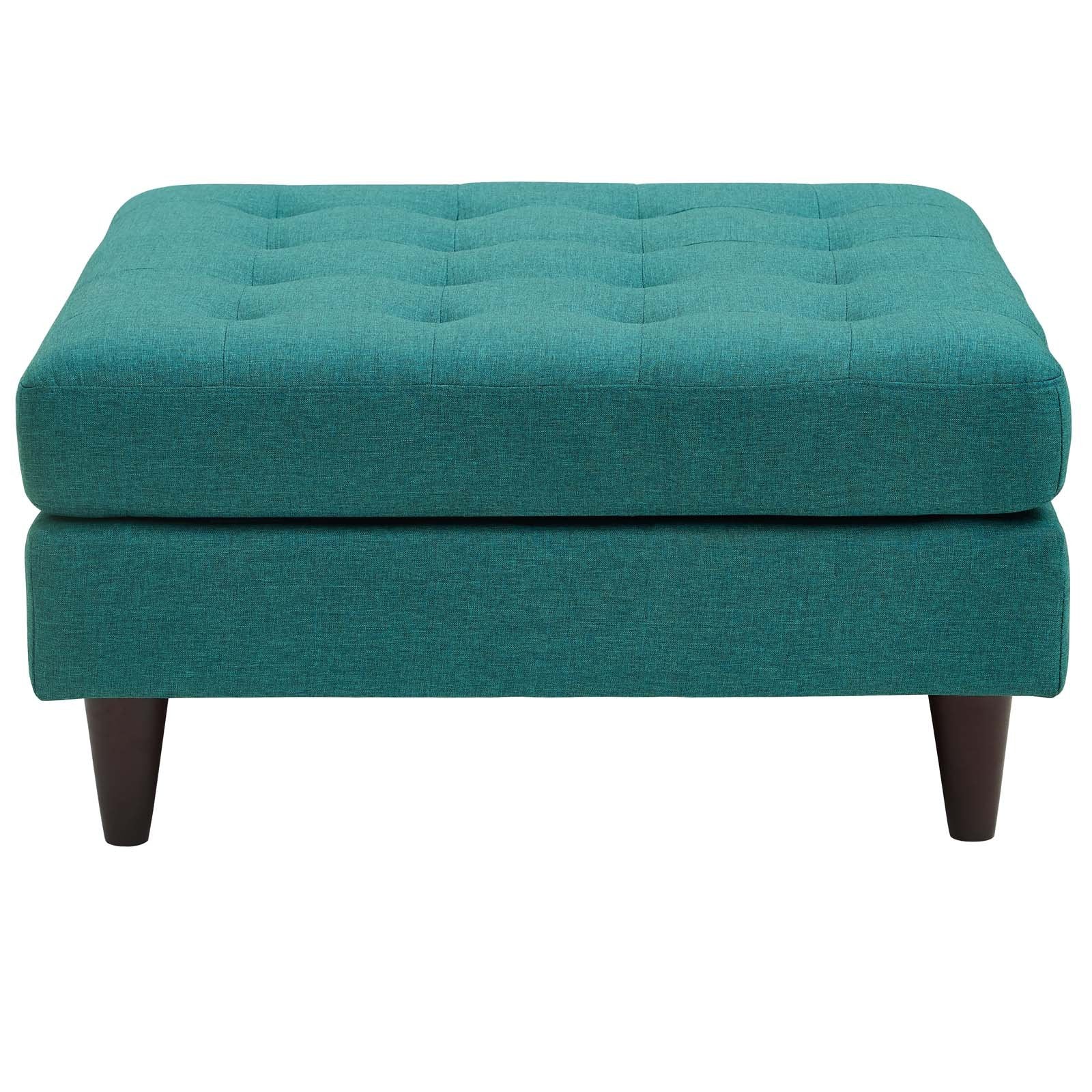 ottomans | CasaFoyer Empress Large Ottoman | Holistic Furniture Design | Tufted Buttons | Luxurious Cushions | Elegant Armrests | Solid Wood Legs | Opulent Fabric Upholstery | Teal | casafoyer.myshopify.com