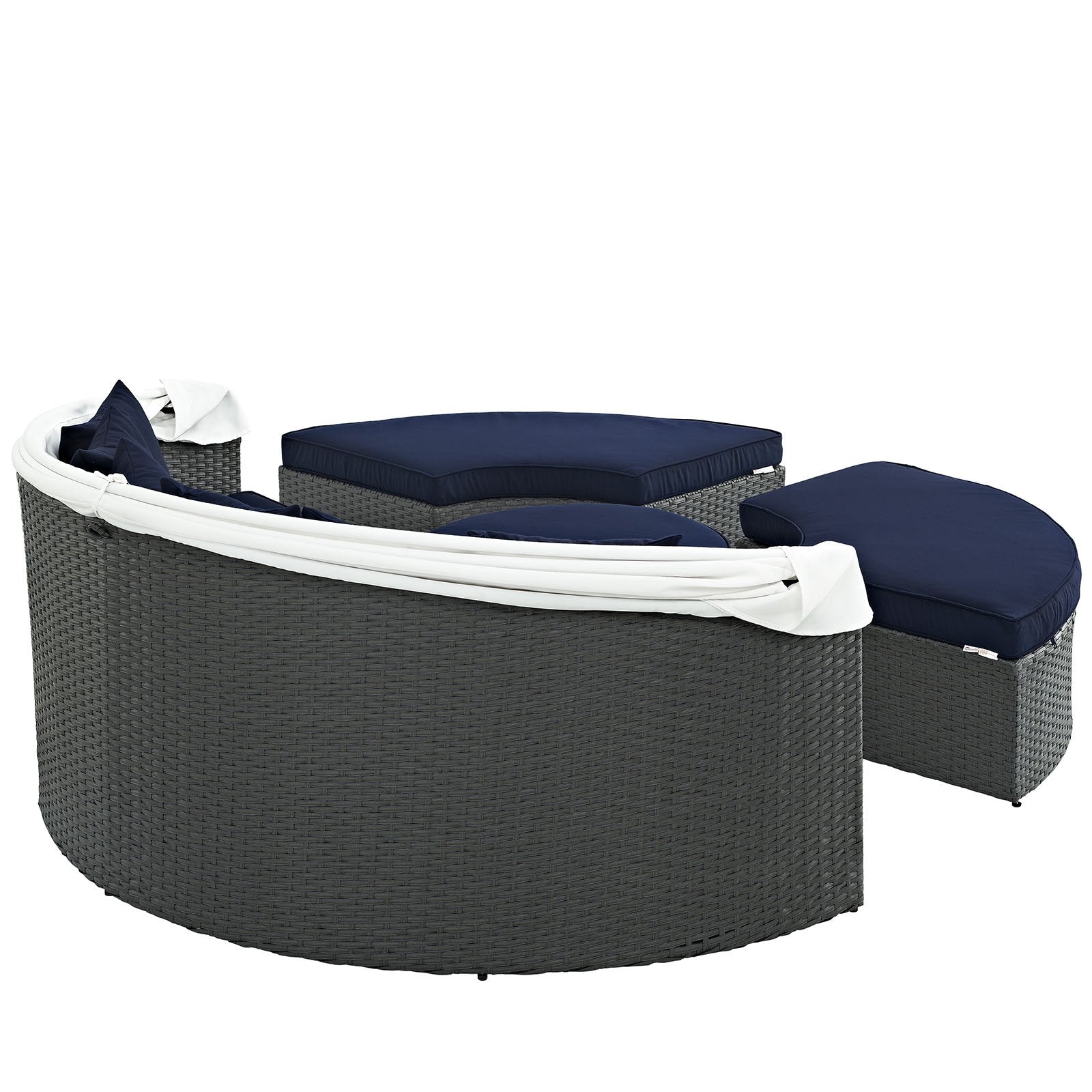 executive chairs | Sojourn Outdoor Patio Furniture Collection | Sectional Sofa Daybed with Retractable Canopy | Sunbrella Fabric Cushions | Synthetic Rattan Weave | UV Protection | Aluminum Frame | Perfect for Patio, Backyard, Poolside | Includes Bed, Coffee Table, Ottomans | casafoyer.myshopify.com