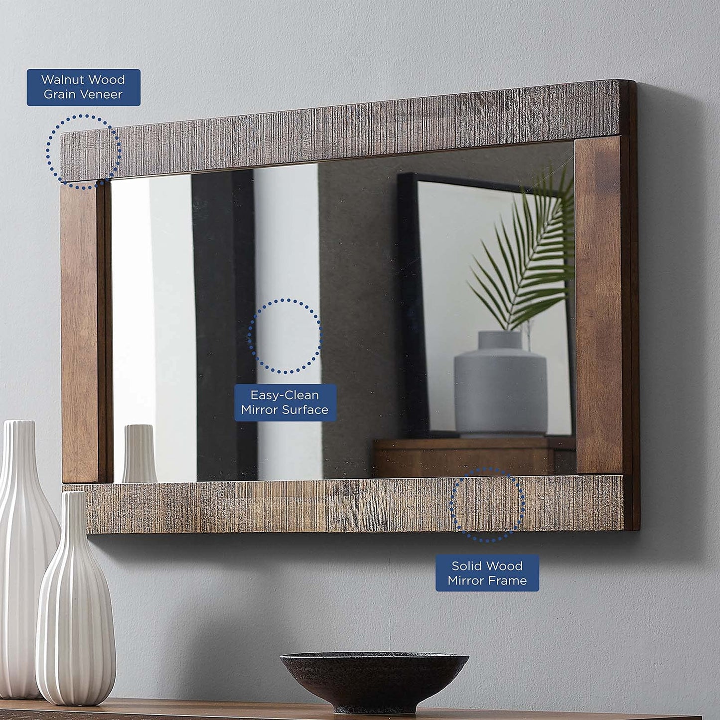 HOME_MIRROR | CasaFoyer Arwen Rustic Wood Frame Mirror | Premium Wood Construction | Distressed Wood Grain Veneer | Striped Pattern | Versatile Design for Farmhouse, Rustic, Industrial, Mid-Century, Tropical, and Contemporary Modern Styles | casafoyer.myshopify.com