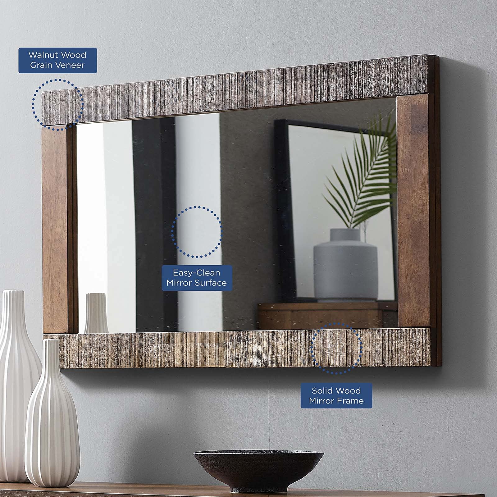 HOME_MIRROR | CasaFoyer Arwen Rustic Wood Frame Mirror | Premium Wood Construction | Distressed Wood Grain Veneer | Striped Pattern | Versatile Design for Farmhouse, Rustic, Industrial, Mid-Century, Tropical, and Contemporary Modern Styles | casafoyer.myshopify.com