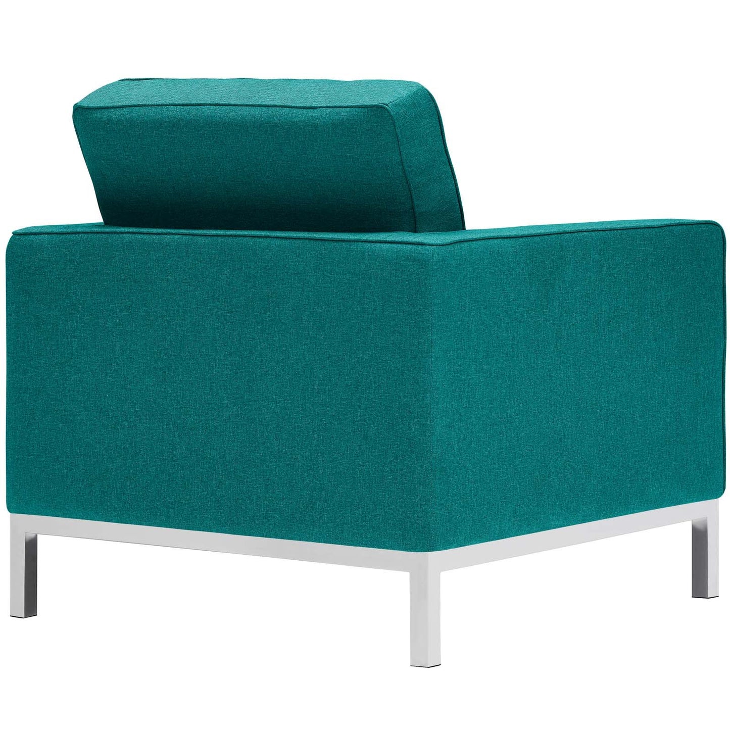 Chair | Mid-Century Modern Loft Armchair | Stainless Steel Frame | Tufted Seat & Back | Comfortable Seating | Ideal for Reception Areas, Living Rooms, Hotels, Resorts, Restaurants, Lounges | casafoyer.myshopify.com