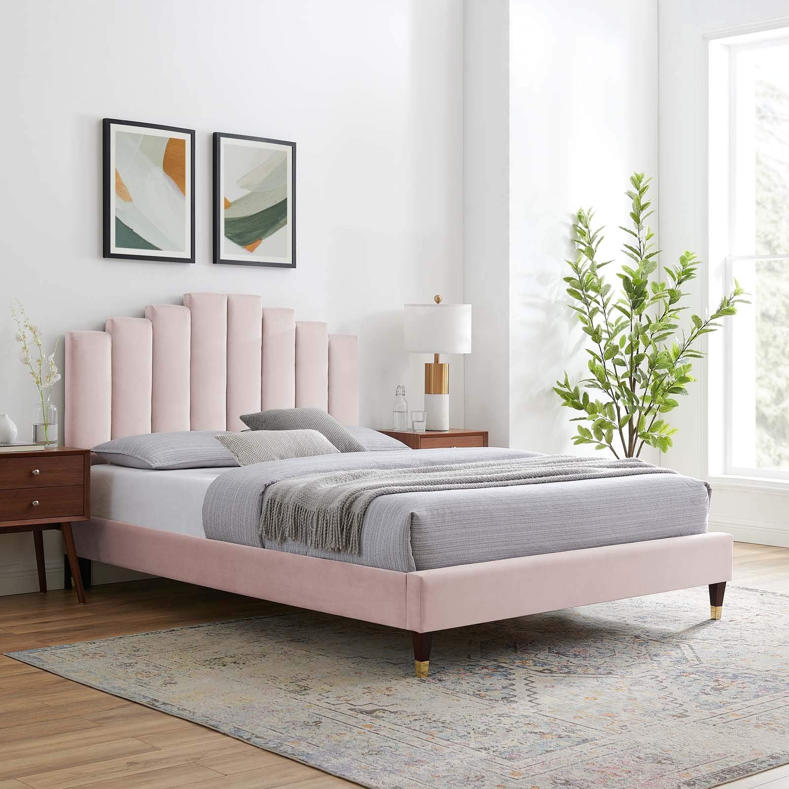 adjustable bed bases | CasaFoyer Elise Performance Velvet King Platform Bed | Opulent Elegance | Art Deco Style | Stain-Resistant | Memory Foam Compatible | Sturdy Foundation | 800 lbs Weight Capacity | casafoyer.myshopify.com