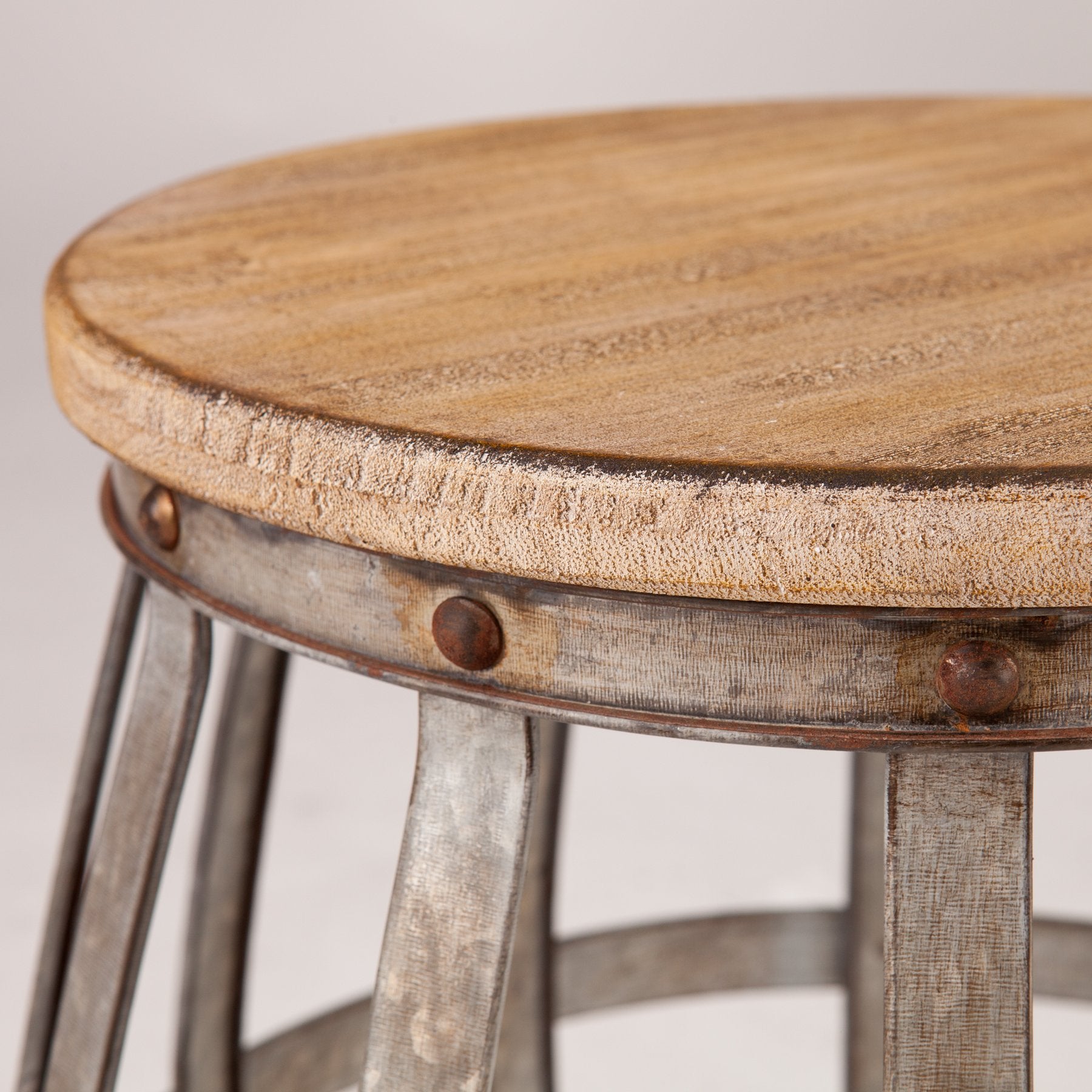 TABLE | Industrial Accent Table | Weathered Fir | Antique Silver | Hidden Storage | Riveted Trim | Perfect for Books, Coffee Mugs, Lamp | casafoyer.myshopify.com