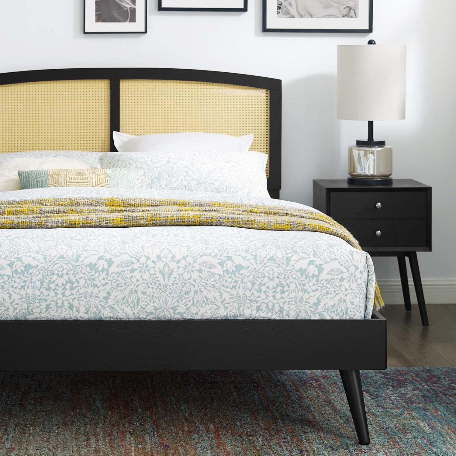 adjustable bed bases | CasaFoyer Sierra Woven Cane Rattan Wood Queen Platform Bed | Mid-Century Modern Design | Tropical Flair | Durable Construction | No Box Spring Needed | Easy Assembly | 601 lbs Weight Capacity | casafoyer.myshopify.com