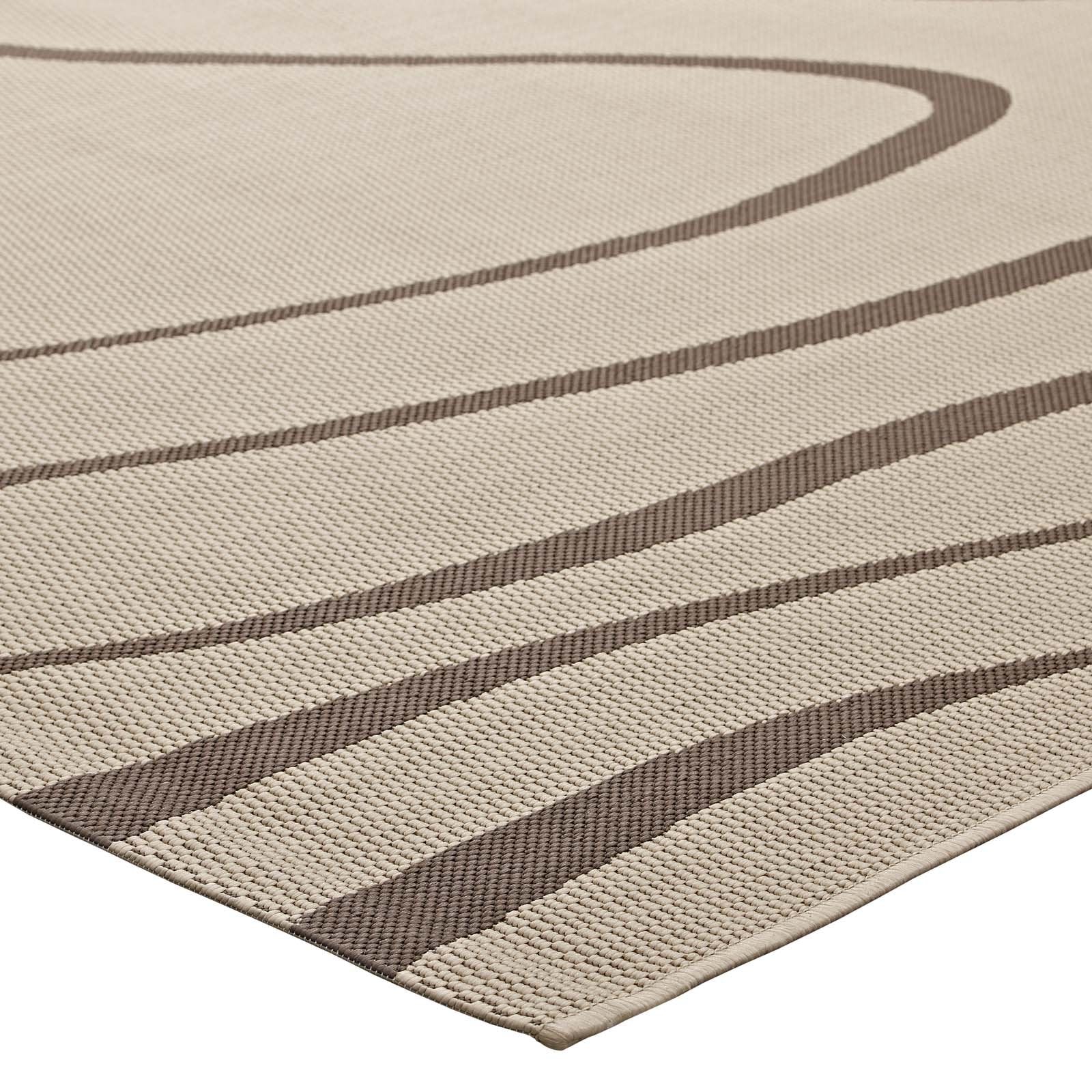 Carpet & Rugs | CasaFoyer Surge Swirl Abstract Indoor/Outdoor Area Rug | Durable Polypropylene | Fade & Stain Resistant | Low Pile Weave | 5x8 Size | Light & Dark Beige | casafoyer.myshopify.com