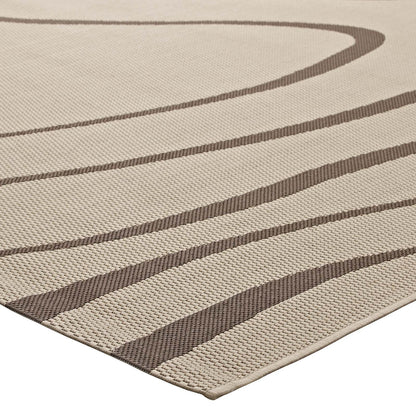 Carpet & Rugs | CasaFoyer Surge Swirl Abstract Indoor/Outdoor Area Rug | Durable Polypropylene | Fade & Stain Resistant | Low Pile Weave | 5x8 Size | Light & Dark Beige | casafoyer.myshopify.com