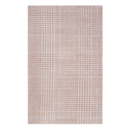 area rugs | CasaFoyer Kaja Criss-Cross Modern Abstract Area Rug | Plush Polyester Microfiber | Stain-Resistant | Non-Shedding | Easy to Clean | 5x8 Ivory, Cameo Rose, Light Blue | casafoyer.myshopify.com
