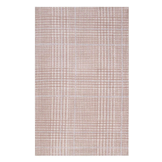 area rugs | CasaFoyer Kaja Criss-Cross Modern Abstract Area Rug | Plush Polyester Microfiber | Stain-Resistant | Non-Shedding | Easy to Clean | 5x8 Ivory, Cameo Rose, Light Blue | casafoyer.myshopify.com