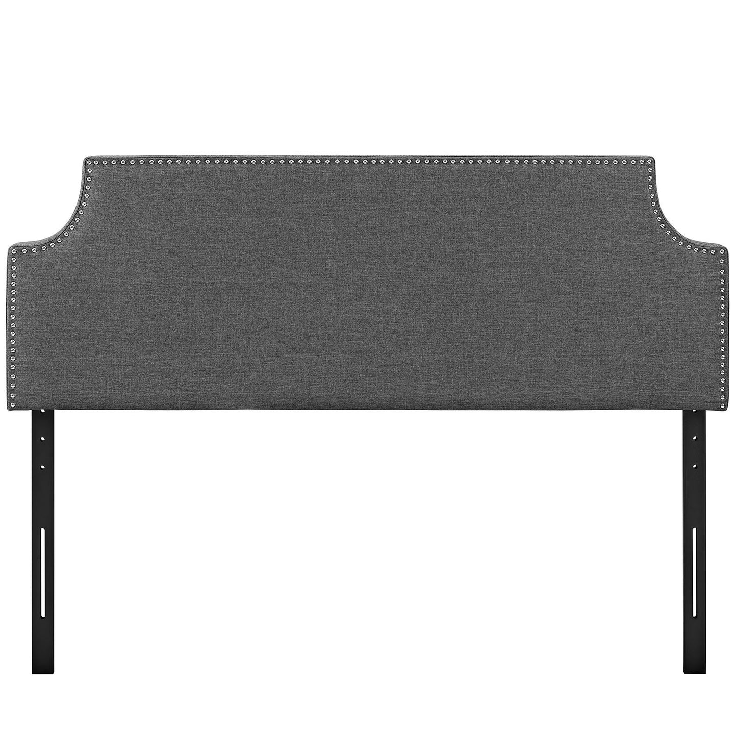 Bed | CasaFoyer  Laura Full Upholstered Fabric Headboard | Sleek Design | Solid Wood Frame | Adjustable Legs | Luxurious Linen Fabric | Gray | casafoyer.myshopify.com