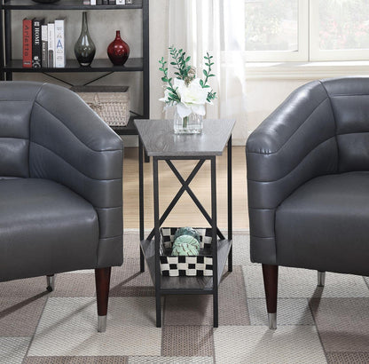 TABLE | Tucson Wedge End Table with Shelf | Functional & Stylish Space Transformer | Open Concept Design | Bottom Shelf for Extra Storage | Sturdy Metal Frame | Contemporary Décor Complement | casafoyer.myshopify.com