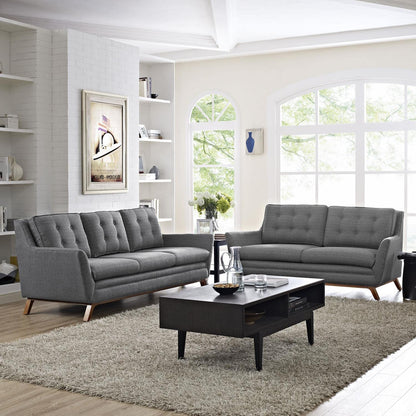 sofas | CasaFoyer Beguile Collection | Mid-Century Style Loveseat & Sofa Set | Elegant Design | Plush Cushions | Walnut-Stained Base | Perfect for Living Room or Lounge | casafoyer.myshopify.com