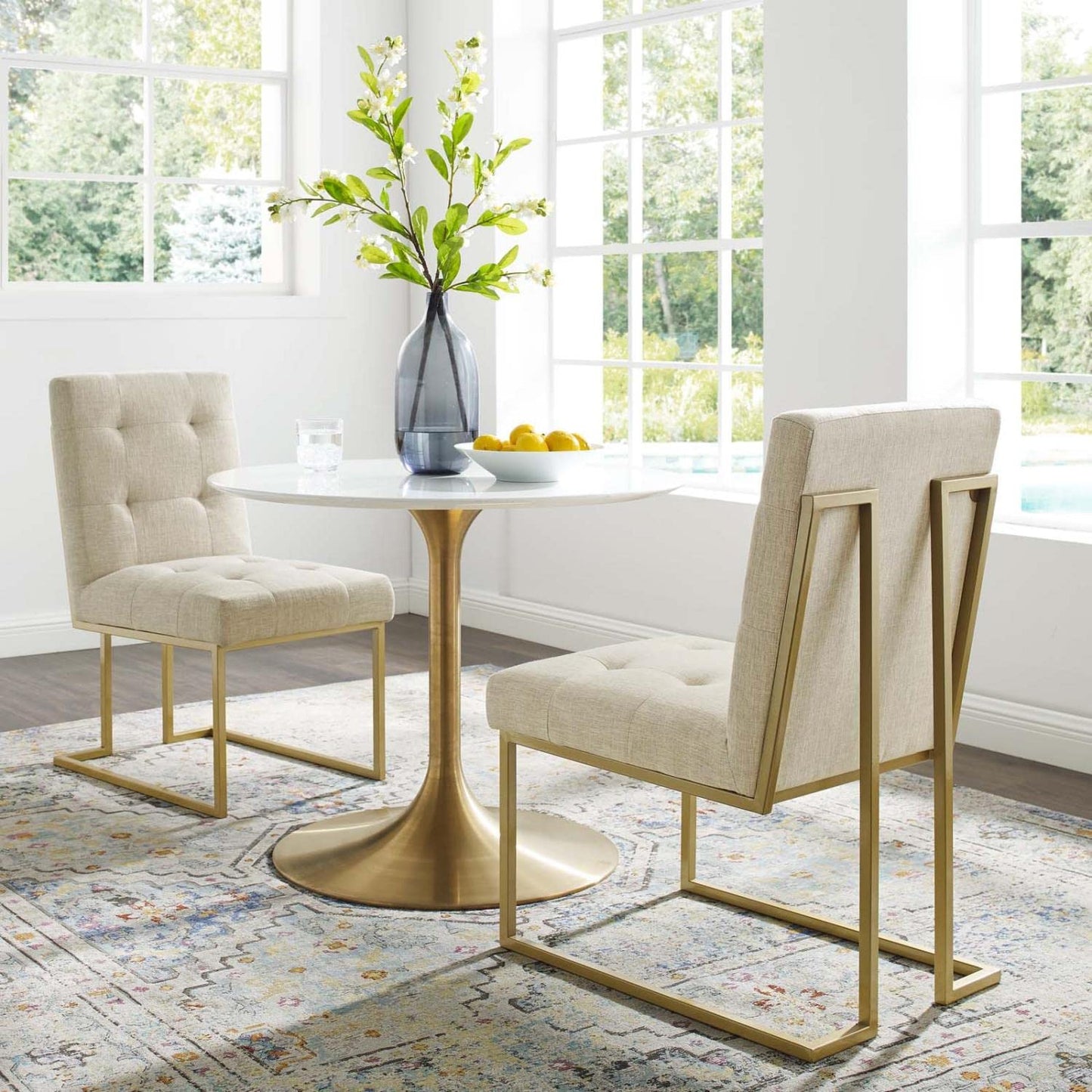 home office desk chairs | CasaFoyer Privy Dining Accent Chair Set of 2 | Elegant Deco Design | Gold Stainless Steel Base | Contemporary Upholstery | 331 lbs Weight Capacity | casafoyer.myshopify.com