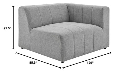 sofas | CasaFoyer Bartlett Upholstered Fabric 4-Piece Sectional Sofa | Ultimate Comfort & Relaxation | Retro Modern Style | Dense Foam Padding | Solid Wood Frame | Light Gray | casafoyer.myshopify.com