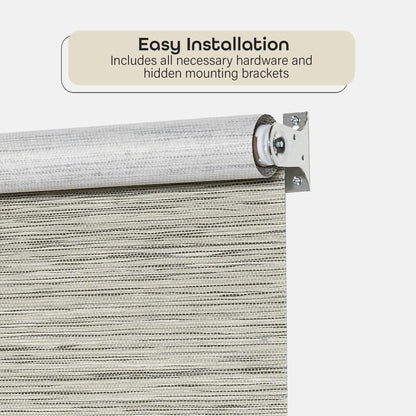 window treatment roller shades | CasaFoyer Cordless Roman Shade | 100% Blackout Fabric | Easy Adjustments | Sleek Design | 36x64 Ivory | casafoyer.myshopify.com