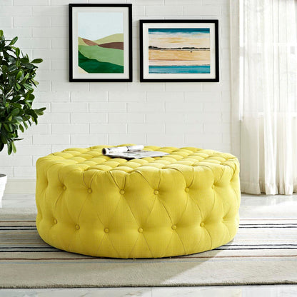 ottomans | CasaFoyer Amour Round Ottoman | Chic & Sophisticated Tufted Design | Comfortable & Durable | Fine Fabric Upholstery | Non-Marking Legs | Elevate Your Interior Design | casafoyer.myshopify.com