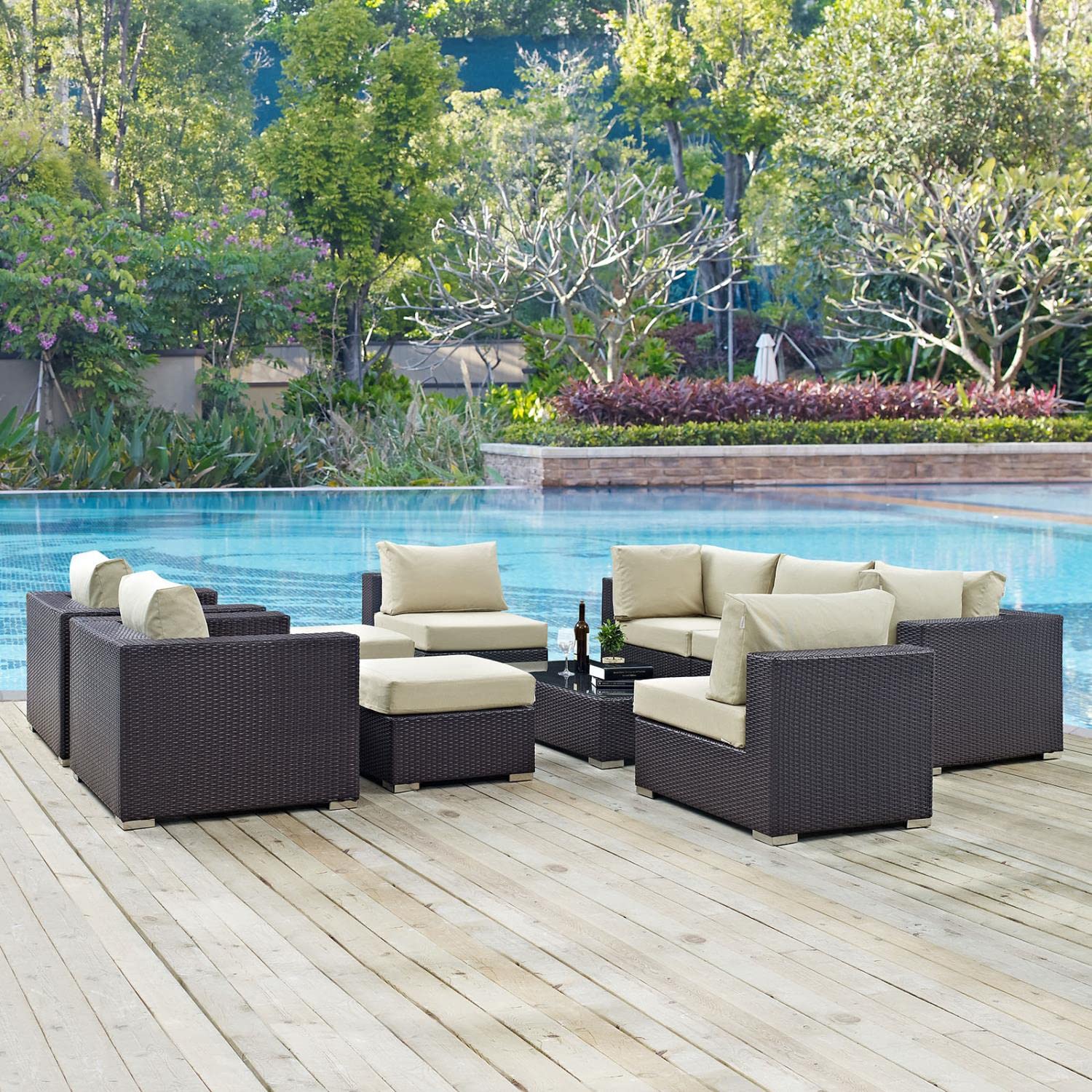 kitchen and dining room sets | CasaFoyer Convene Outdoor Sectional Set | Durable Rattan Weave | Weather-Resistant Cushions | Versatile Furniture | Patio, Backyard, Poolside | Coffee Table, Armless Chairs, Armchairs, Corner Chairs, Ottomans | casafoyer.myshopify.com