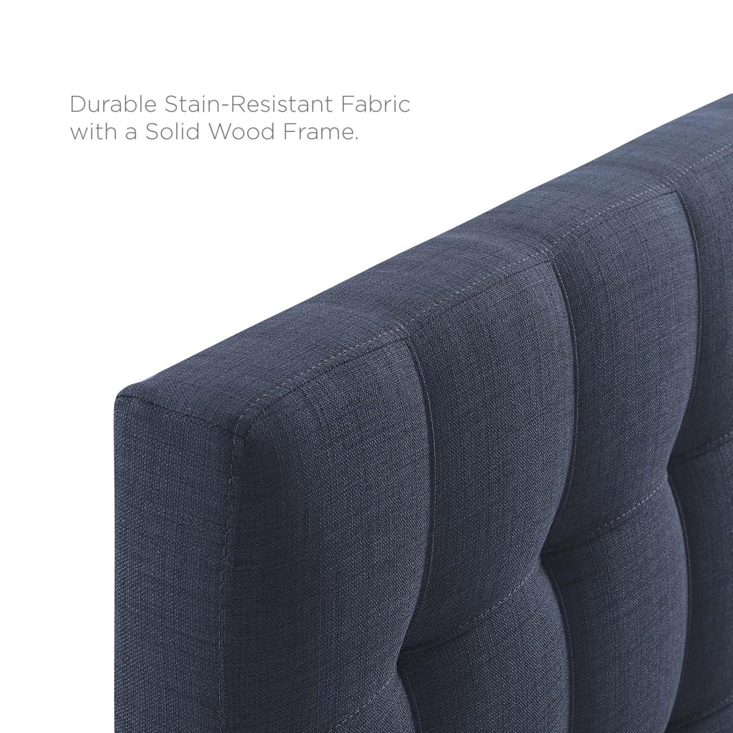 headboards | CasaFoyer  Lily King Upholstered Linen Fabric Tufted Headboard | Sophisticated & Durable | Ideal for Contemporary Bedrooms | Navy | casafoyer.myshopify.com