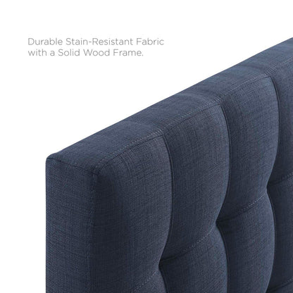 headboards | CasaFoyer  Lily King Upholstered Linen Fabric Tufted Headboard | Sophisticated & Durable | Ideal for Contemporary Bedrooms | Navy | casafoyer.myshopify.com