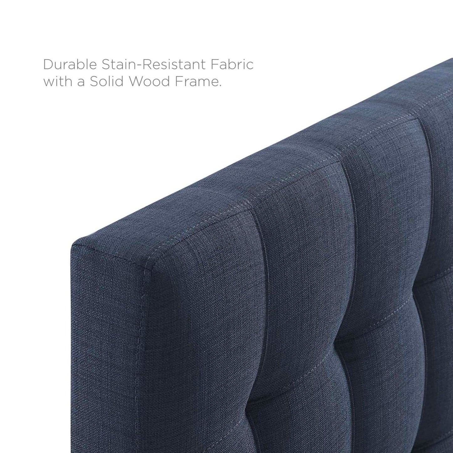 headboards | CasaFoyer  Lily Full Upholstered Linen Fabric Tufted Headboard | Sophisticated & Elegant Bedroom Decor | Lightweight & Durable | Navy | casafoyer.myshopify.com