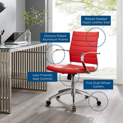 home office desk chairs | CasaFoyer Jive Mid Back Office Chair | Stylish & Functional | Faux Leather | Comfortable Seating | Adjustable Back | Chrome Base | Easy Mobility | casafoyer.myshopify.com