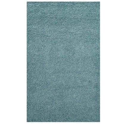 area rugs | CasaFoyer Enyssa Solid Shag Area Rug | Durable Polypropylene Construction | Non-Shedding | Stain Resistant | 8x10 Aqua Blue and Ivory | Ideal for Home Decor | casafoyer.myshopify.com