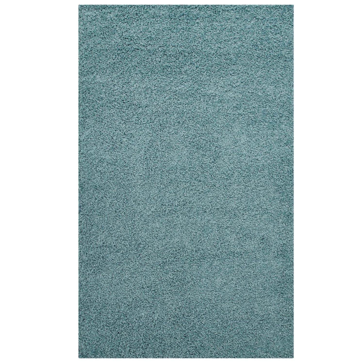 Carpet & Rugs | CasaFoyer Enyssa Solid Shag Area Rug | Aqua Blue/Ivory | 5x8 ft | Durable, Stain Resistant | High Pile, Non-Shedding | Perfect for Home Decor, Living Room, Bedroom | casafoyer.myshopify.com