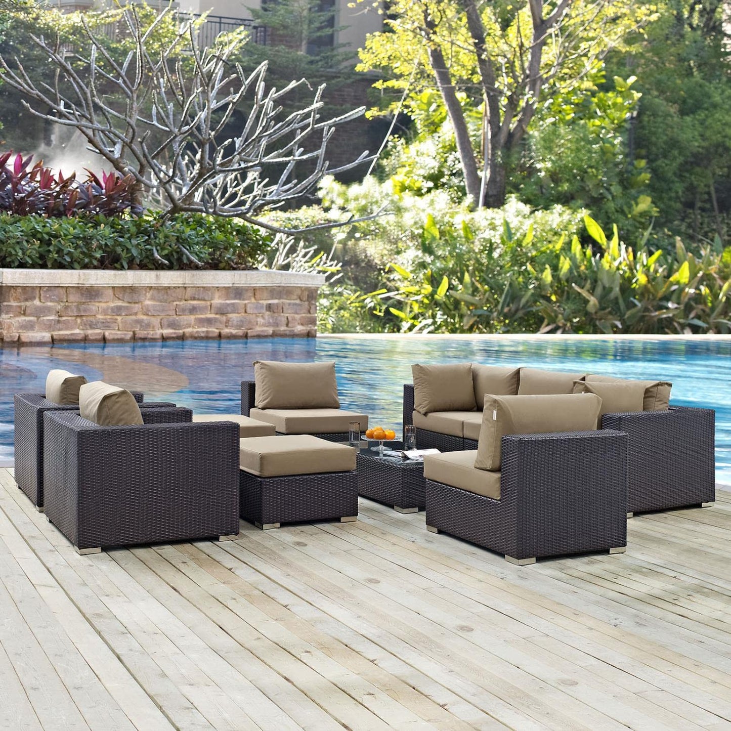 kitchen and dining room sets | CasaFoyer Convene Outdoor Sectional Set | Durable Rattan Weave | Weather-Resistant Cushions | 10 Piece Patio Furniture | casafoyer.myshopify.com