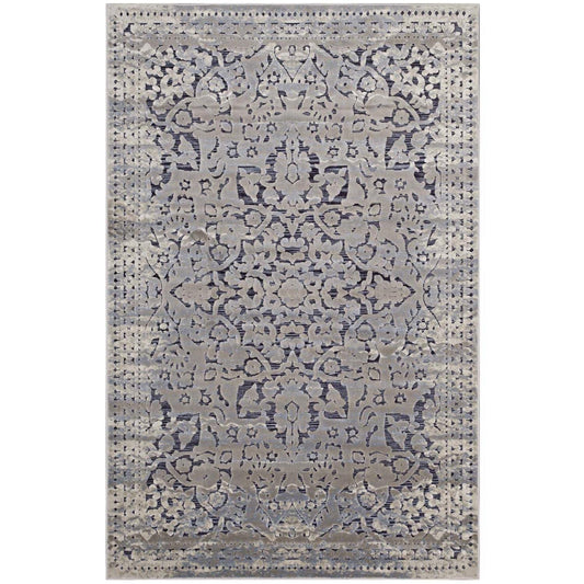 Carpet & Rugs | CasaFoyer Margarida Distressed Vintage Turkish Area Rug | Durable Polypropylene & Chenille Blend | Rubber Bottom for Enhanced Grip | Stain-Resistant | 5x8 | Blue & Cream | casafoyer.myshopify.com