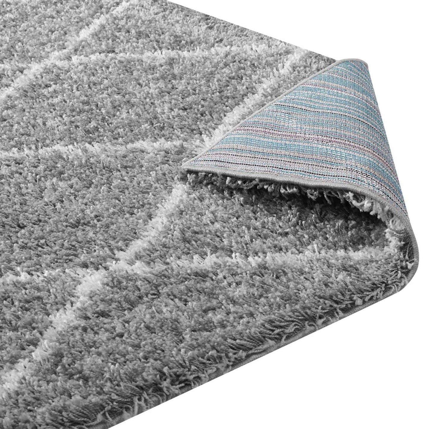 Carpet & Rugs | CasaFoyer Toryn Diamond Trellis Shag Area Rug | Durable Polypropylene | Elegant Lattice Design | Jute Bottom | Versatile & Long-lasting | 5x8 Size | Gray & Ivory | Non-Shedding | Easy to Clean & Maintain | casafoyer.myshopify.com