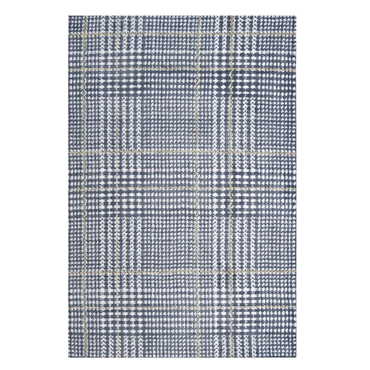 Carpet & Rugs | CasaFoyer Kaja Criss-Cross Modern Abstract Area Rug | Soft Polyester Microfiber | Non-Shedding | Stain-Resistant | 5x8 Ivory, Cadet Blue, Citron | casafoyer.myshopify.com