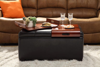 Ottoman | Designs4Comfort Storage Ottoman with Trays | Versatile & Stylish Furniture | Hinged Lid | Tufted Design | Solid Wood Feet | Bent Wood Trays | Cocktail Table & Extra Seating | Ample Storage Space | casafoyer.myshopify.com